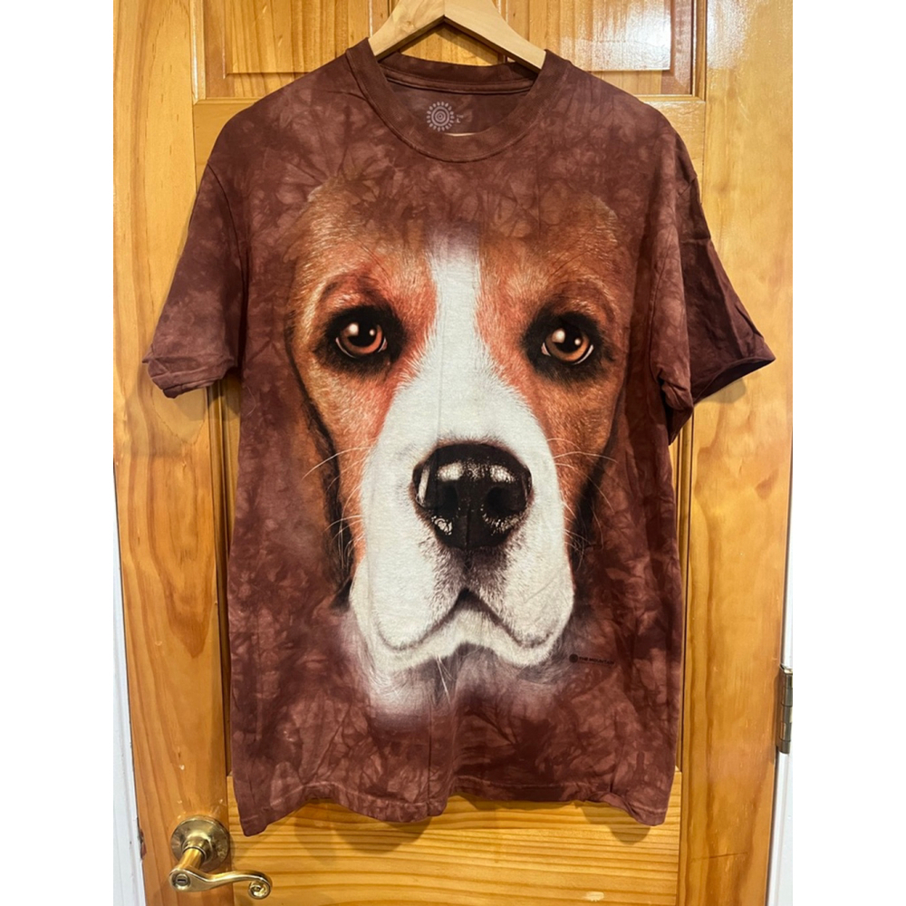 The Mountain Puppy Dog Cotton Short Sleeve Shirt Size Large